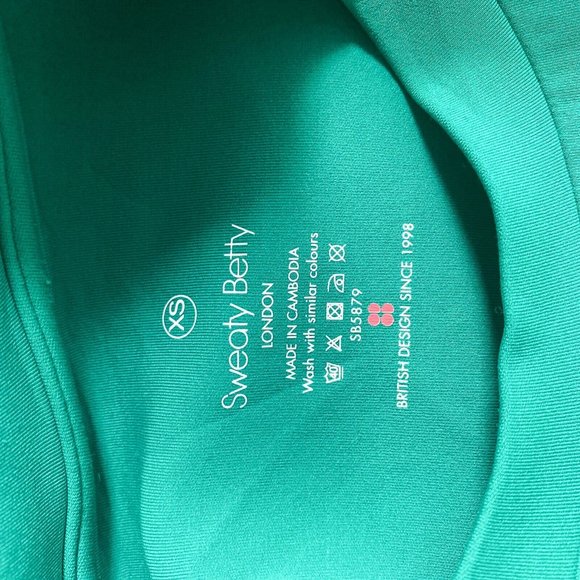 Sweaty Betty Emerald Green Scuba Fabric Drawstring Waist Sweatshirt XS - Picture 11 of 11